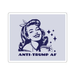 Anti-Trump AF Sticker (5 Colors), Antitrump Anti-Maga Stickers, Subtle Democrat Feminist, FDT Laptop Decal, Retro Feminist FDT Sticker