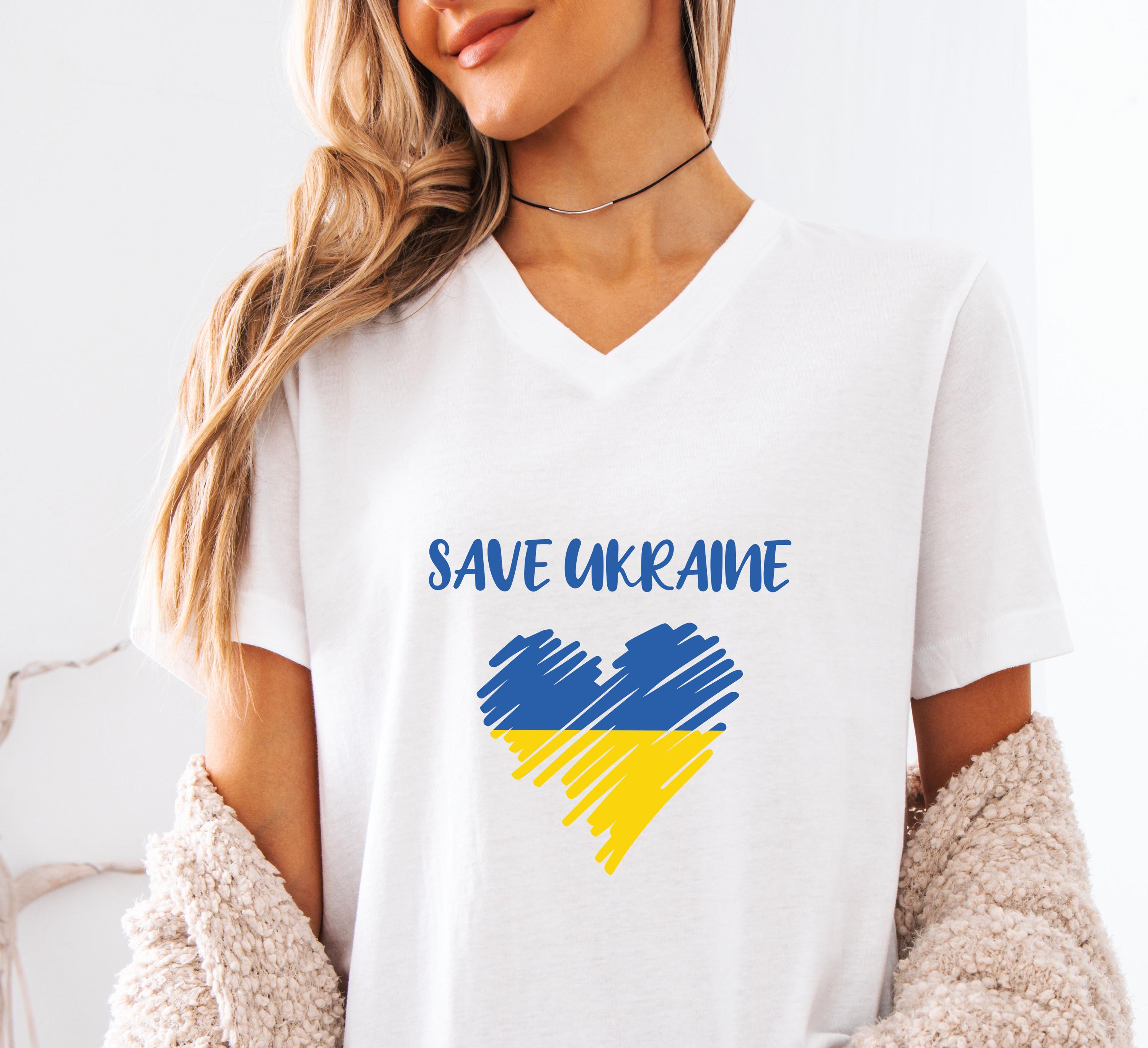 Template stand with ukraine frase in colori bandiera nazionale Maglietta online
