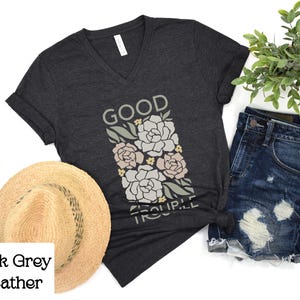Good Trouble T-Shirt (V-Neck), John Lewis Quote, Civil Rights Anti-Trump Anti-Maga, Fight the Oligarchy, Subtle FDT Protest Resist Tee-Shirt