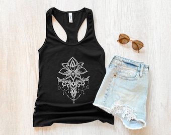 Very Subtle FDT Tank Top, Boho Lotus Feminist Flower, Anti-Trump Protest + Resistance