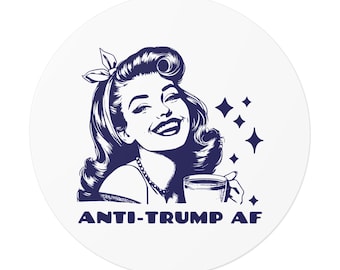 Naklejka antytrumpowa AF: Retro feministyczna naklejka oporu + protest na zderzaku