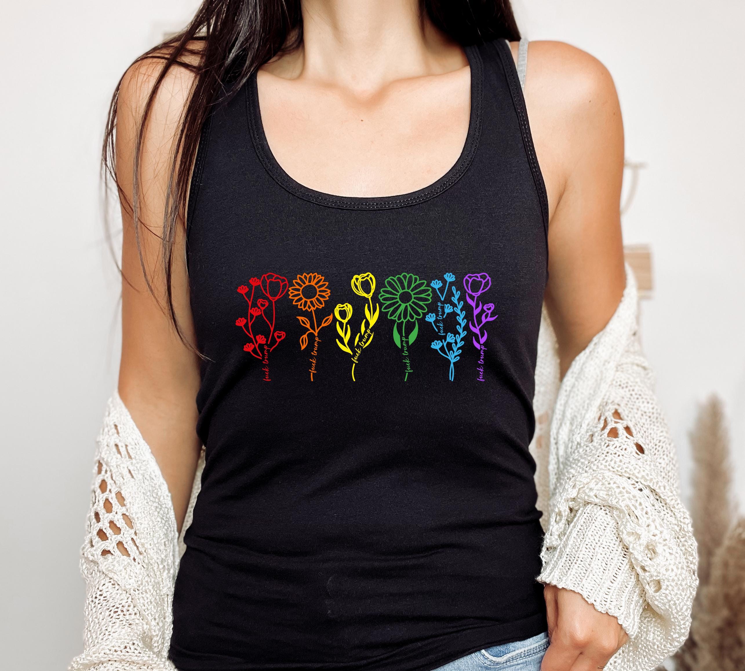 Women's Pride Graphic Tank Top - Rainbow Inspirational Sleeveless Casual Tee