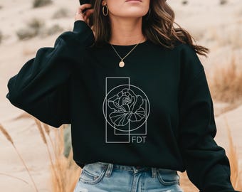 Sudadera de cuello redondo con flores de FDT: Resistencia sutil anti-Trump, regalo feminista