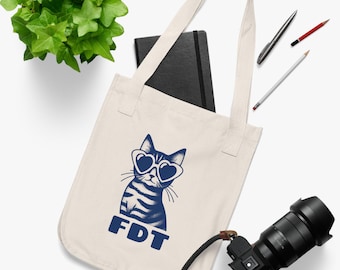 FDT Cat Organic Canvas Tote Bag: Anti-Trump Feminist Gift