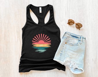 Subtle FDT Tank Top, Anti-Trump Sunset Racerback, Feminist Protest + Resist Tank