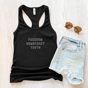 Subtle FDT Freedom Democracy Truth Tank Top, Anti-Trump F*ck Trump Protest, Subtle Resistance 8647, Foxtrot Delta Tango, No Kings in the USA