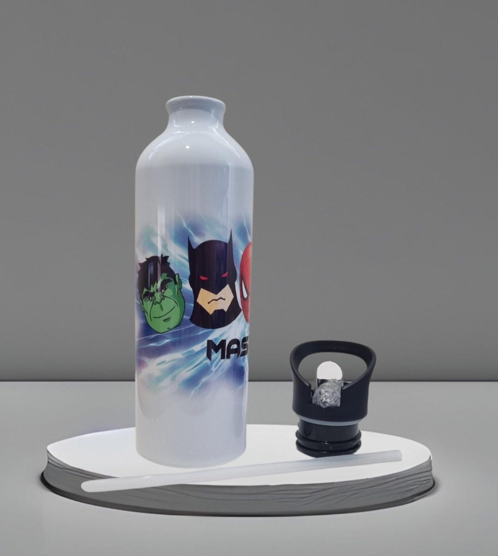 Personalised Superhero Theme 750ml Stainless Steel Water Drink Bottle ...