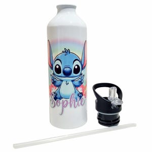 Personalised STITCH lilo theme 750ml stainless steel water drink bottle kids sports gift