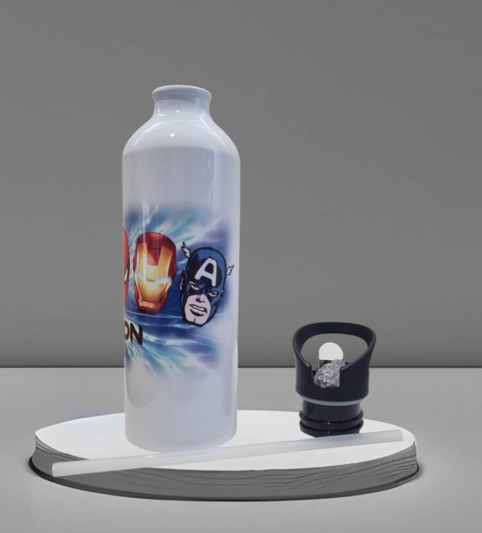 Personalised Superhero Theme 750ml Stainless Steel Water Drink Bottle ...