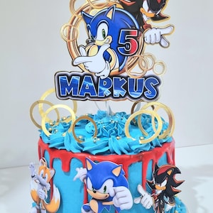 Set di decorazioni per torte personalizzate a tema SONIC hedgehog