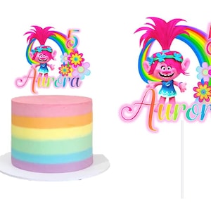 Decorazione per torta personalizzata a tema Poppy Trolls