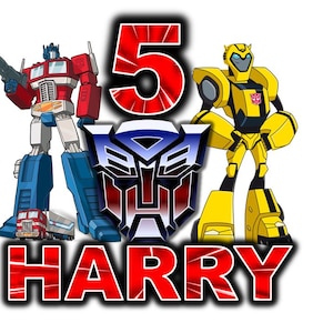 digital download TRANSFORMERS theme personalised cake topper
