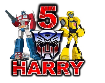 digital download TRANSFORMERS theme personalised cake topper