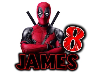 Digitaler Download Dead Pool Superheld Thema personalisierte Kuchen Topper