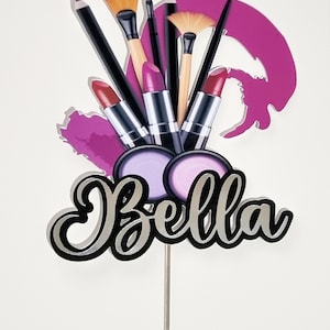 Makeup pamper theme cake topper decoration