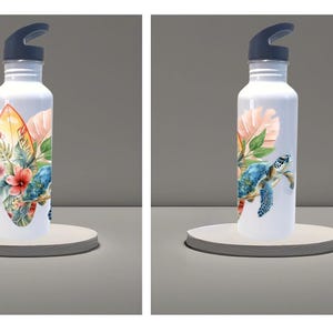 Personalised BOHO SURFING theme 750ml stainless steel water drink bottle sports gift