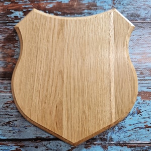 Trophy mounting plaque taxidermy wooden shield base plate wall hanger for picture photo or different accessories oak #2