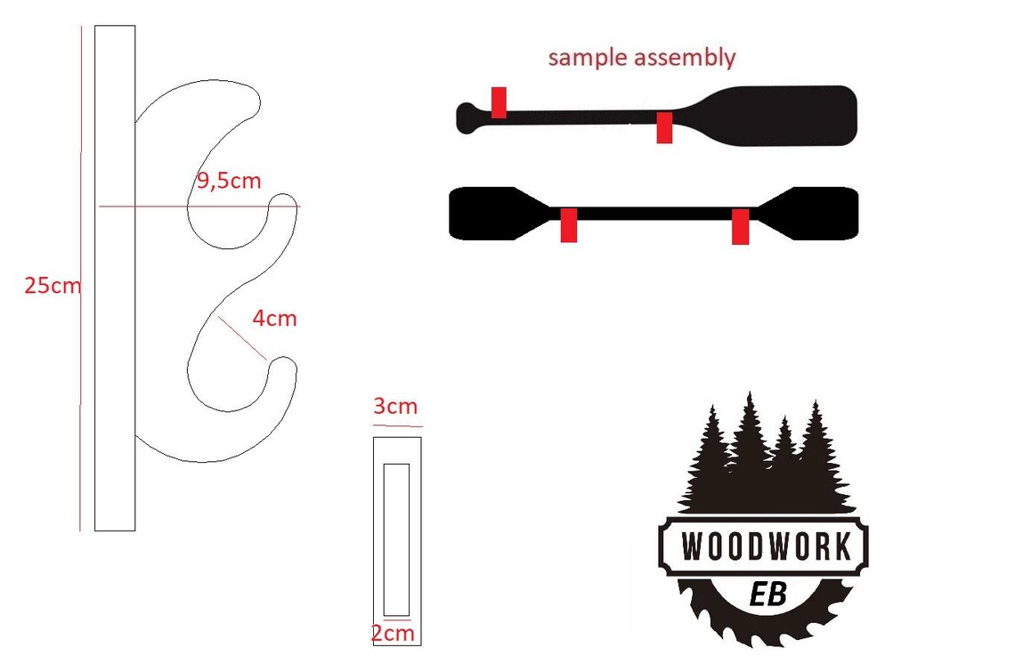 Wooden Wall Holder Rack Hanger Oars #1 - Etsy