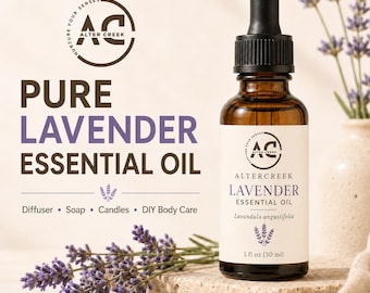 Pure Lavender Essential Oil | Lavandula Angustifolia Oil for Diffuser, Soap Making, Candles & DIY Body Care