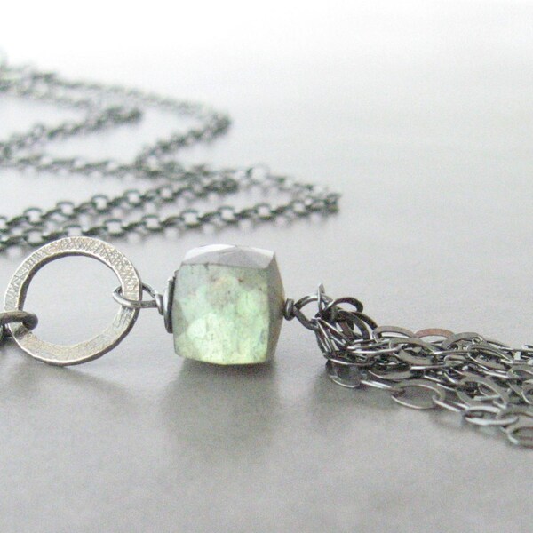labradorite and silver pendant necklace