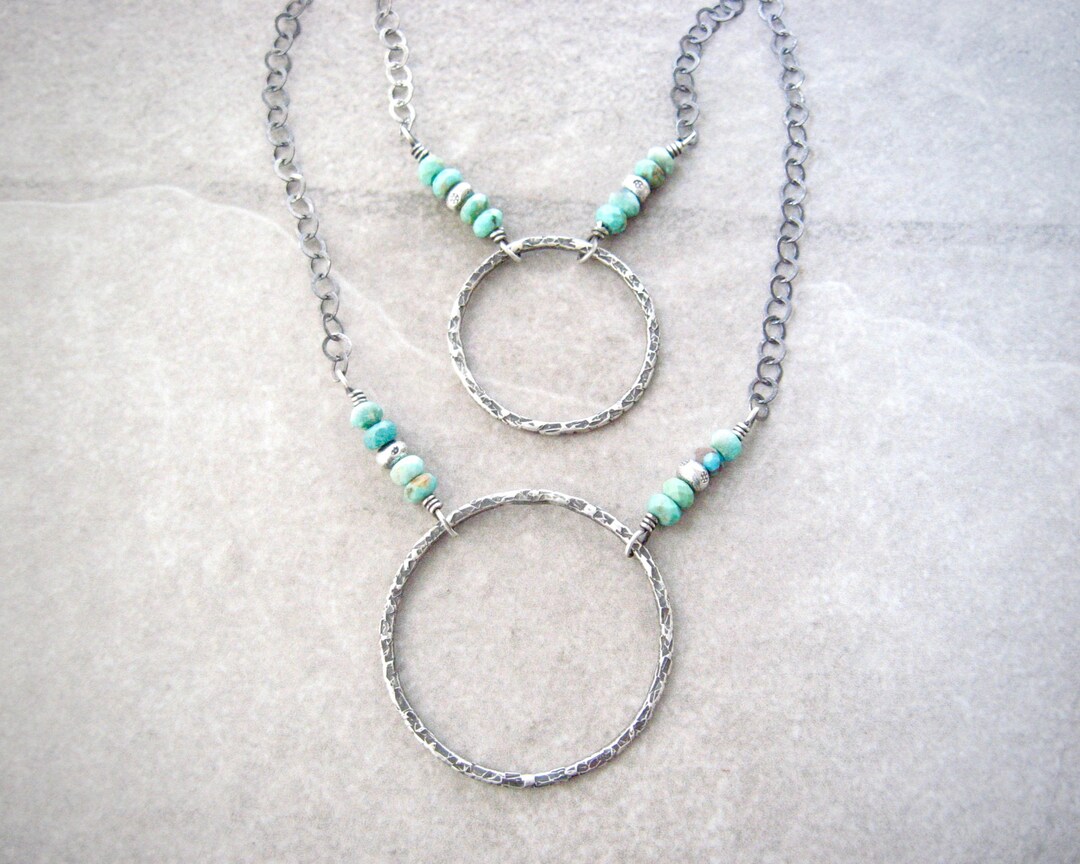 Double Strand Silver Necklace, Oxidized Silver, Sterling Chain