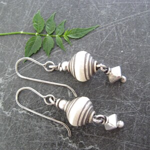 silver drop earrings, oxidized silver, gift for her image 5