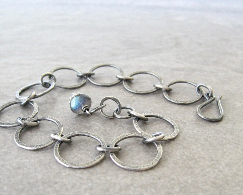Metalwork Bracelet Silver Links Oxidized Silver Etsy