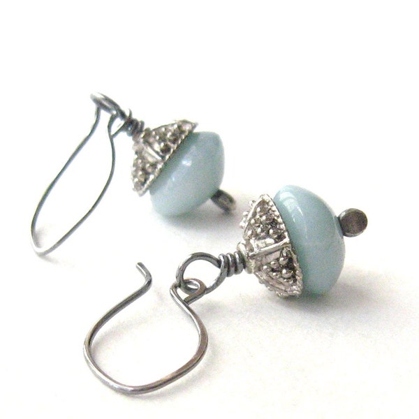 aqua dangle earrings amazonite earrings rustic earrings ocean inspired earrings resort earrings sterling silver ear wires
