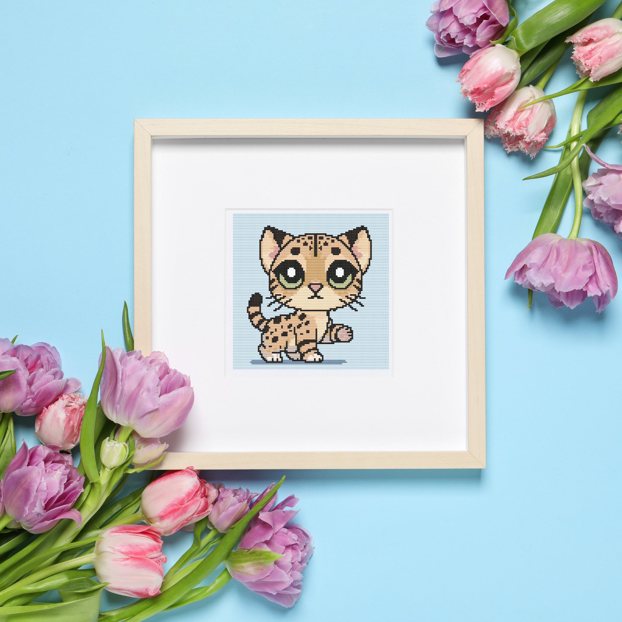 Dottie Cat25 Example.pdf Ocicat Cat Cross Stitch Pattern: Dottie the Cat (PDF Download) - Etsy