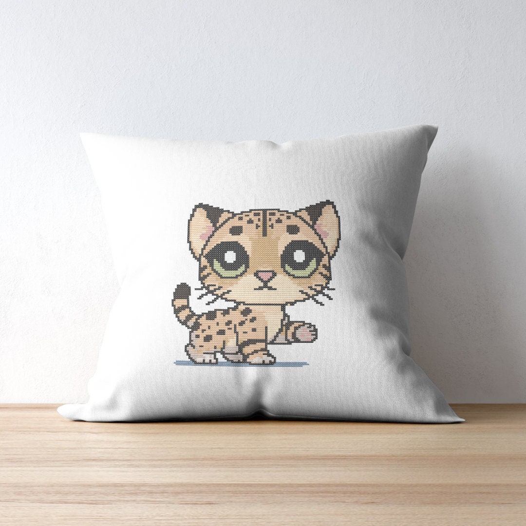 Dottie Cat25 Example.pdf Ocicat Cat Cross Stitch Pattern: Dottie the Cat (PDF Download) - Etsy