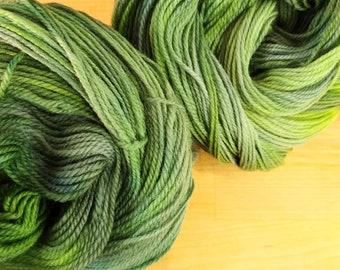Limited-edition hand dyed sock yarn - fingering weight - approx 400 yds - NY - "Swamp Thing"