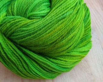 Limited-edition hand dyed sock yarn - fingering weight - approx400 yds - NY- "Radioactive"