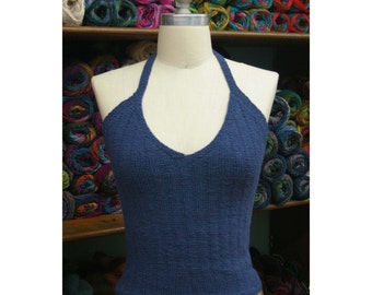 Knitting Pattern- Pretty Ribbed Halter Top- PDF download