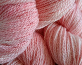 Limited-Edition hand dyed yarn - DK weight - approx 275 yds - WI/NY - "Pretty in Pink"