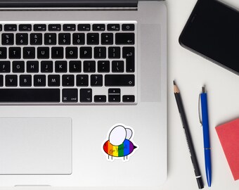Rainbow Bee Vinyl Sticker: LGBTQIA+ Pride Affirmation Decal