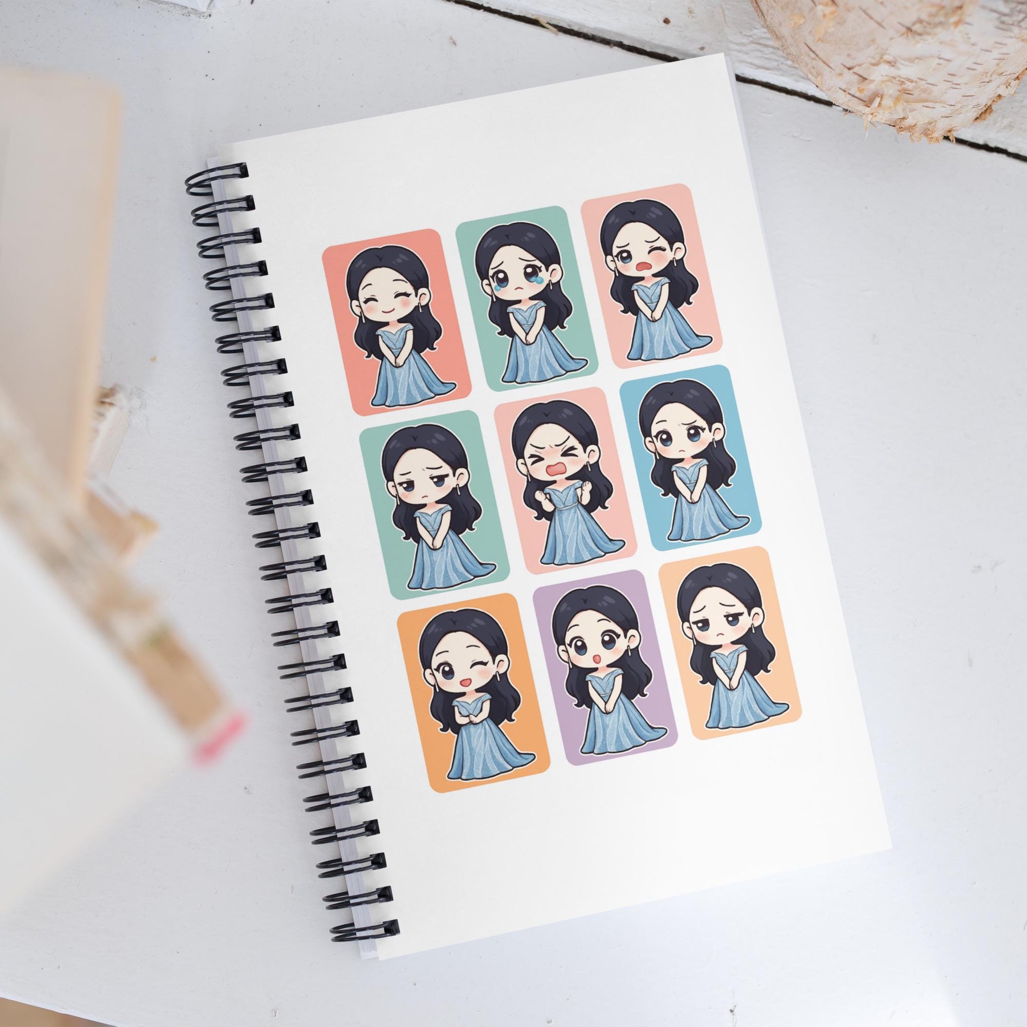 Kawaii Chibi Mood Grid Notebook | Anime Girl Emotion Tracker - Etsy