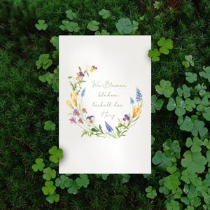 Frühlingshafte Postkarte mit Spruch - Naturmotiv - Aquarelloptik - Grußkarte - Geschenkidee für Naturliebhaber - Frühblüher