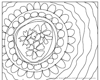 Three Flowers Rug Hooking Pattern PDF 22x18
