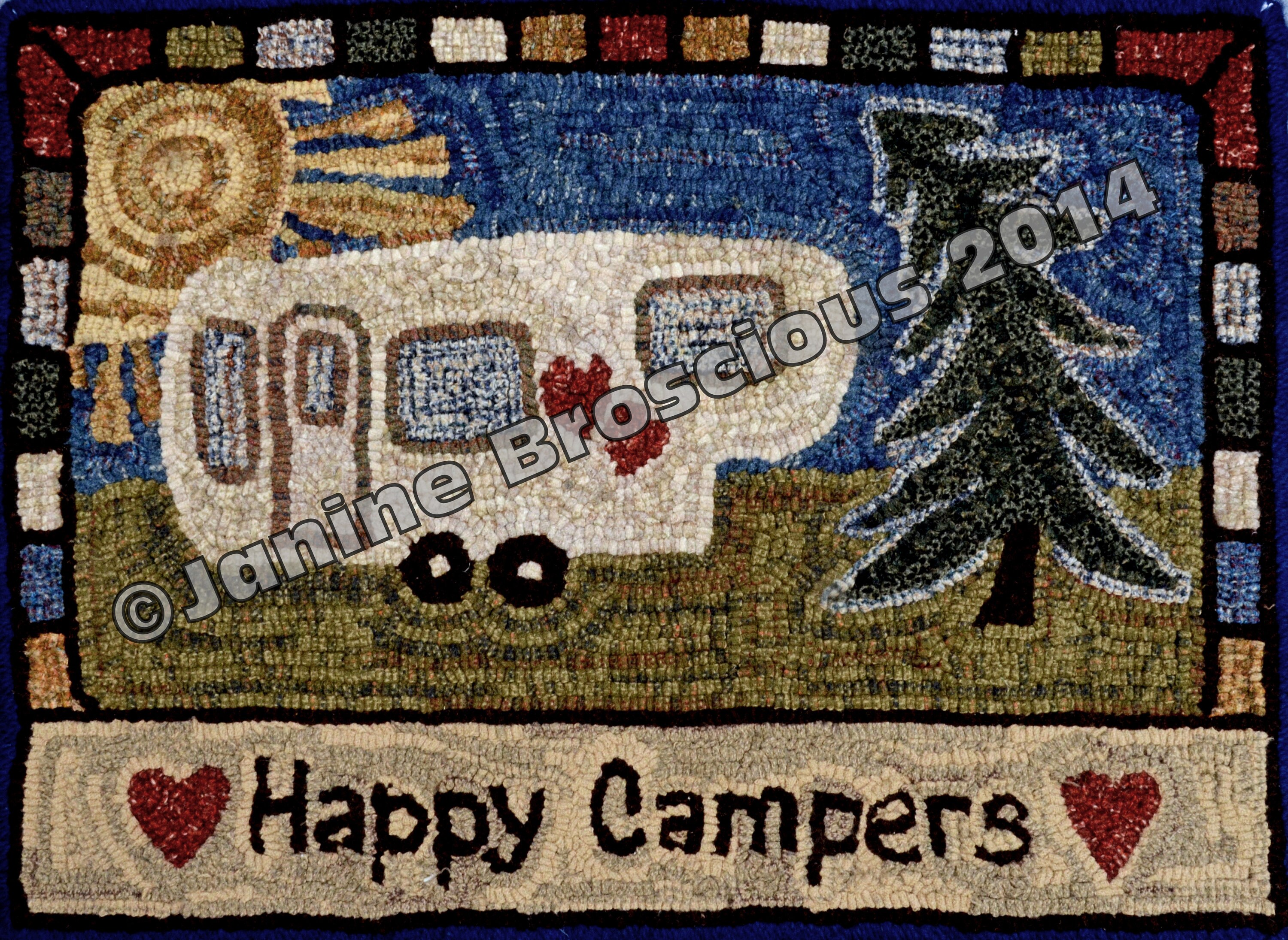 Happy Campers Rug Hooking Pattern Etsy