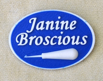 Rug Hooking Name Tag