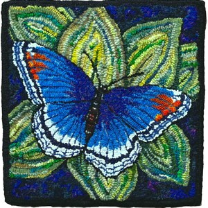 Red Spotted Purple Admiral Butterfly pattern on Linen 18 x 18