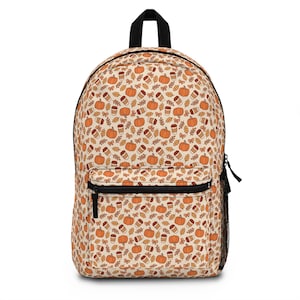 Autumn Vibes Pumpkin Backpack - Fall School Bag, Halloween Accessories, Trendy Student Backpack, Cute Backpack for Kids, Pumpkin Pattern Bag