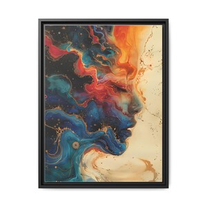 Framed Art Print, Abstract Wall Decor for Home, Colorful Canvas Art for Living Room, Unique Gift for Art Lovers