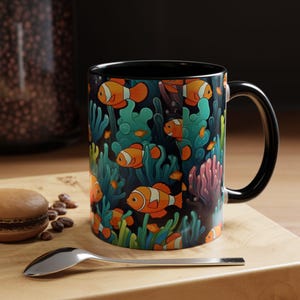 Vibrant Ocean Life Coffee Mug, Marine Decor, Fish Lover Gift, Nature-Inspired Drinkware, Aquatic Themed Mug