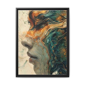 Abstract Portrait Art Print, Multi-color Wall Decor, Modern Home Art, Unique Gift, Boho Decor, Colorful Framed Artwork