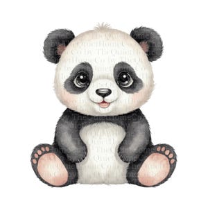 19 cliparts mignons bébé panda | Adorables images aquarelles d&#39;ours panda pour enfants, autocollants, travaux manuels pour chambre d&#39;enfant et baby shower | Série n° 572