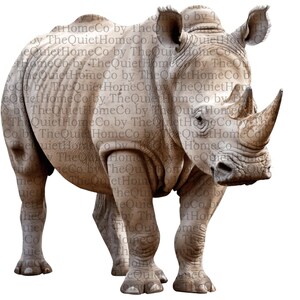 12 Realistic Rhino Clipart Set | PNG High-Quality Rhinoceros Illustrations for Safari Decor, Jungle Prints & Educational Projects | Set #400