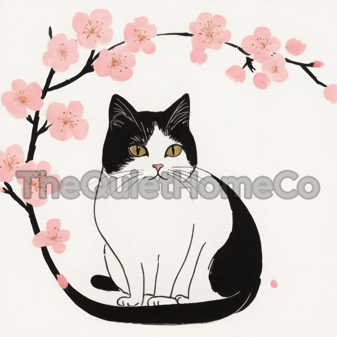 桜猫のクリップアート20選｜日本の桜猫アート｜JPGセット #15 - Etsy 日本