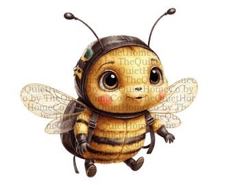 20 Watercolor Bee Clipart PNG Bundle | Nursery Prints, Kids Decor (Digital Download) | Set #217