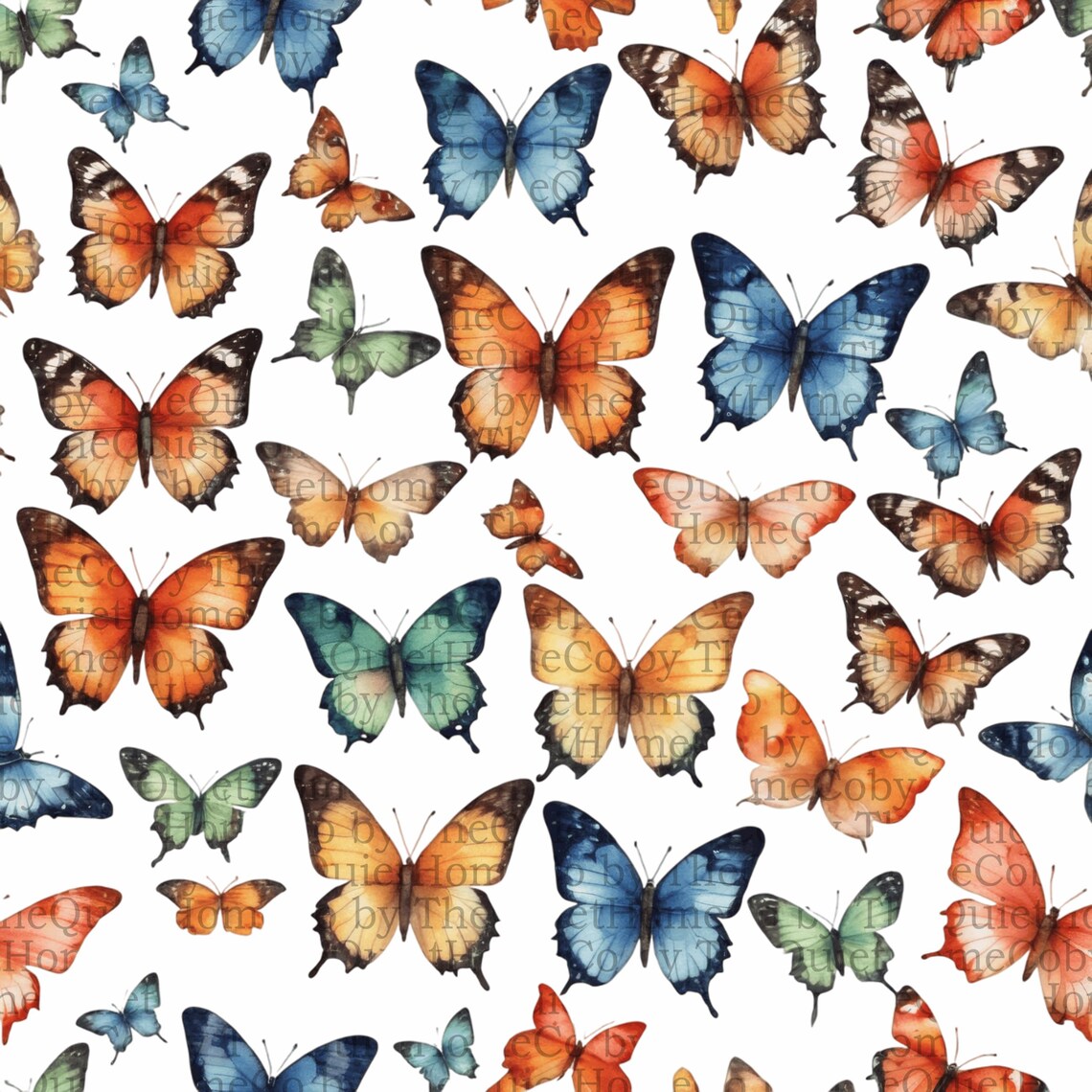 19 Watercolor Butterfly Seamless Pattern | Scrapbook Paper, Fabric ...